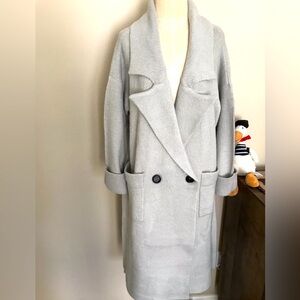 NWT Mumu  Women Classic Sweater Jacket Grey Knit. Large.